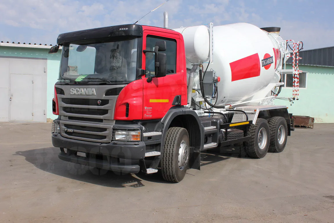 Купить Автобетоносмеситель 9DO Scania P380CB6x4EHZ (с приводом от шасси автомобиля) и другую дорожную, коммунальную, строительную спецтехнику в Торговом Доме «Регион 45».